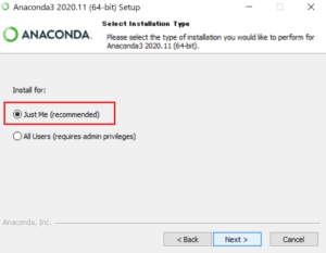 Anaconda（Windows10）のインストール