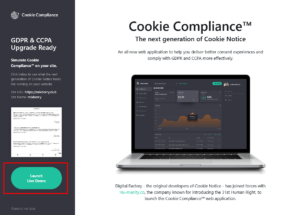 WordPressプラグイン「Cookie Notice & Compliance for GDPR / CCPA 」：ライブデモを表示する
