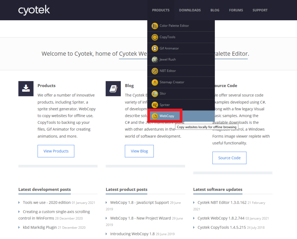Cyotek Web Copy：ウェブサイトをまるごとコピー